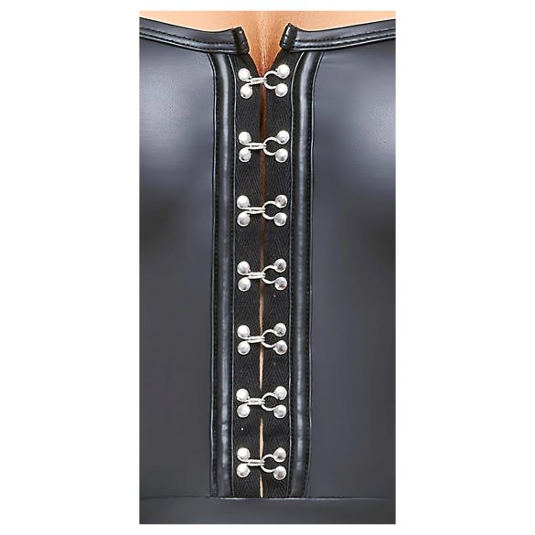 Cottelli - kiiltävä minimekko laskostetulla hameella - musta