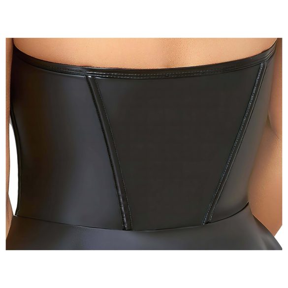 Cottelli - kiiltävä minimekko laskostetulla hameella - musta