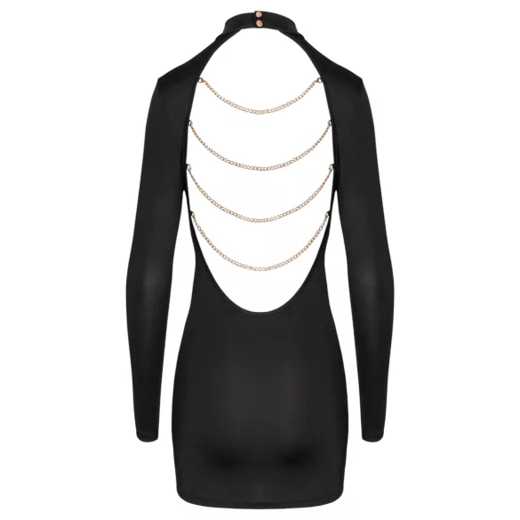 Cottelli - avoin selkä minimekko ketjuilla - musta - L