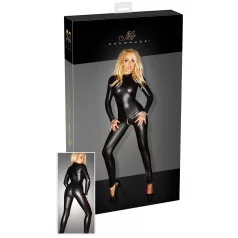 Noir - kiiltävä pitkähihaiset catsuit - musta