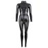 Cottelli - kiiltävä pitkähihainen catsuit - musta - L