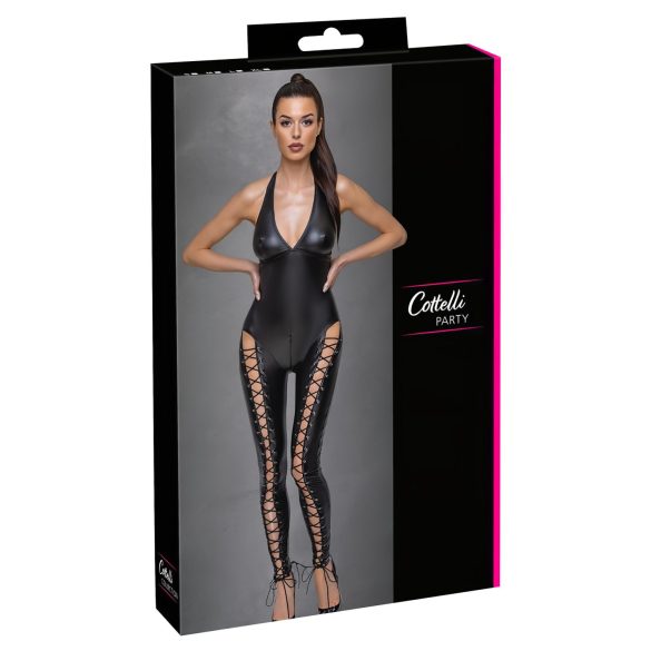 Cottelli Party - Kaulapantainen pitsibody (musta) - M