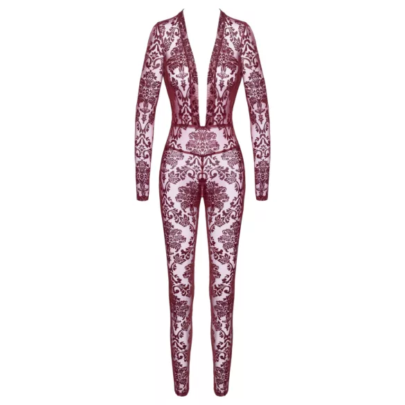 Noir Kink Royal - läpinäkyvä catsuit - punainen - M