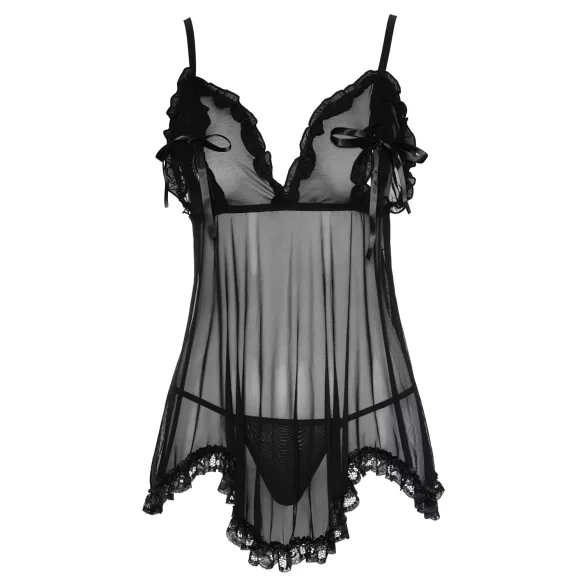 Cottelli - babydoll - kevyt röyhelö - musta - M