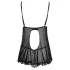 Cottelli - babydoll - kevyt röyhelö - musta - XL