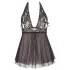 Cottelli Plus Size - babydoll pitsinen - musta - iso koko - 3XL
