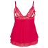 Cottelli Plus Size - pitsinen babydoll, punainen