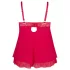Cottelli Plus Size - babydoll pitsillä - punainen - iso koko
