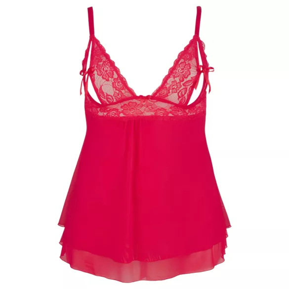 Cottelli Plus Size - babydoll pitsillä - punainen - iso koko - 3XL
