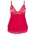 Cottelli Plus Size - babydoll pitsillä - punainen - iso koko - 4XL