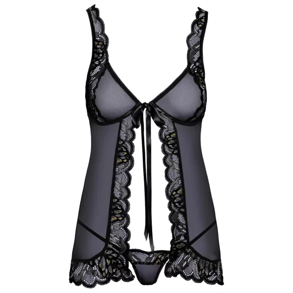 Kissable - avoin babydoll (musta)