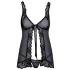 Kissable - avoin babydoll (musta)