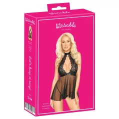 Kissable - babydoll kaulapannalla - pitsi - musta