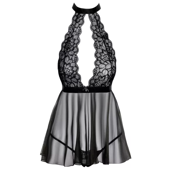 Kissable - babydoll kaulapannalla - pitsi - musta