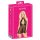 Suudeltava - pitsinen babydoll kaulanauhalla (musta) - L/XL