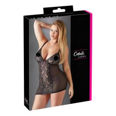Cottelli Plus Size - läpikuultava pitsinen babydoll - musta
