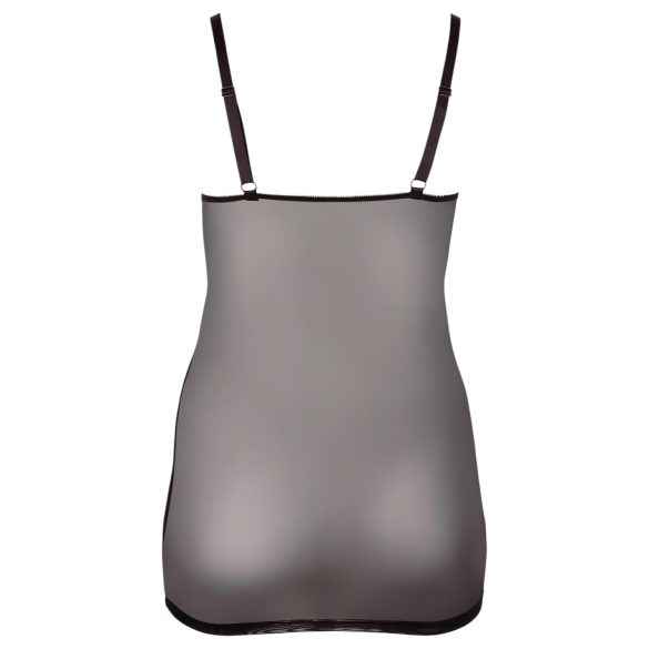 Cottelli Plus Size - pitsinen läpinäkyvä yöasu (musta) - 3XL