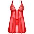 Obsessive Elianes - pitsinen babydoll-setti (punainen) - M/L