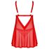 Obsessive Elianes - pitsinen babydoll-setti (punainen) - M/L