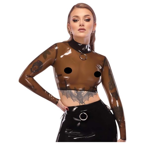 LATEX - läpinäkyvä lateksitoppi (läpinäkyvä-musta) - M