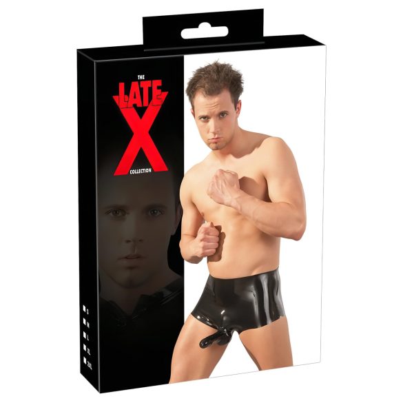 Lateksi - bokserit ja peniskotelo (musta) - L/XL