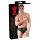 LATEX - miesten housut sisällä penisdildo (musta) - M