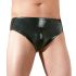 LATEX - miesten housut sisällä penisdildo (musta) - XL