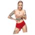LATEX - aidon tuntuinen dildo alapohjalla (punainen)
