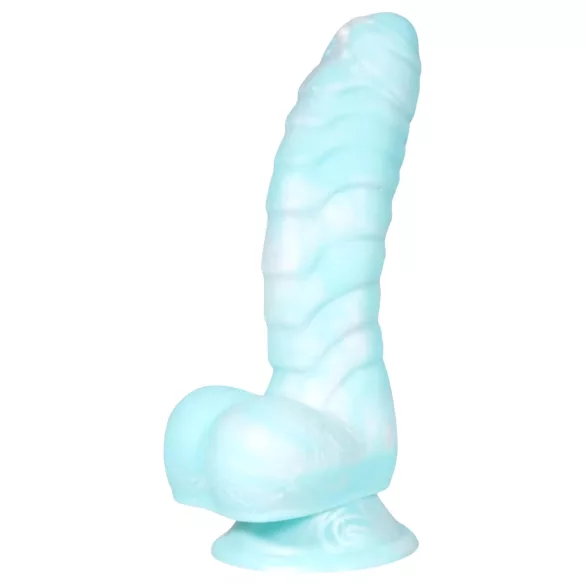 OgazR Sea Serpent - dildon aalloilla - 17 cm - sinivalkoinen