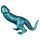 Dinosaurus-silikonidildo 26 cm (turkoosi)