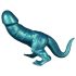 Dinosaurus-silikonidildo 26 cm (turkoosi)