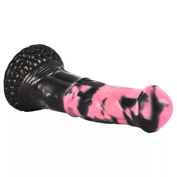 Bad Horse - silikoninen hevosenpenisdildo - 18 cm (musta‑pinkki)