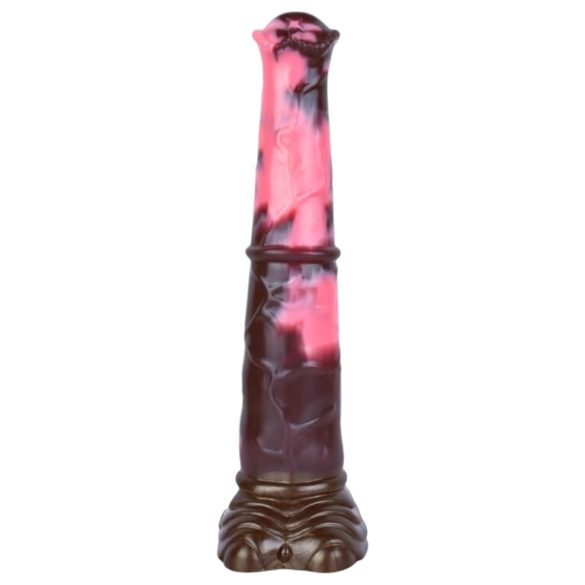 Villi Hevonen - 24cm silikonidildo (ruskea-pinkki)