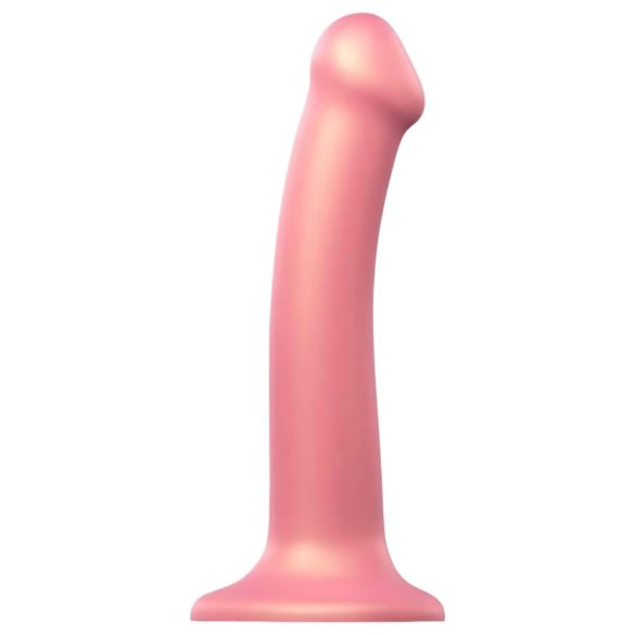 Strap-on-me Metallic Shine M - ihoystävällinen dildo (metallin pinkki)