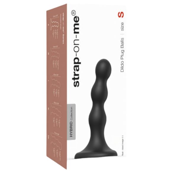 Strap-on Balls S - kuppikupilla varustettu dildo (musta)