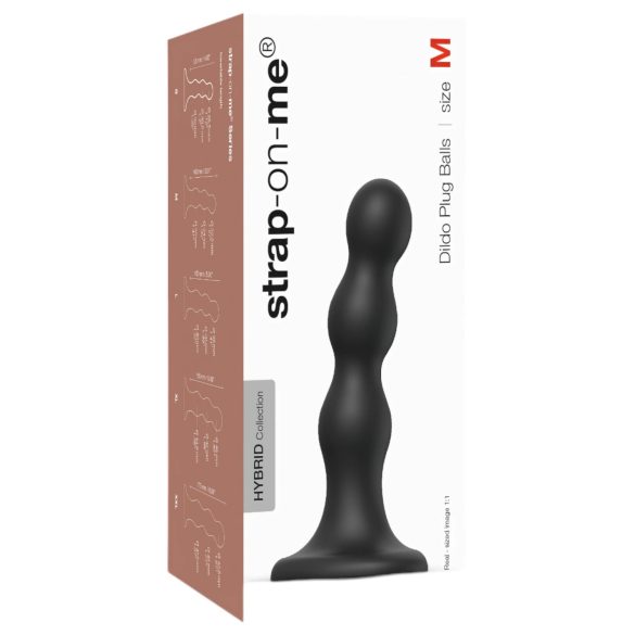 Strap-on-me-keskipallot - imukupillinen dildo (musta)