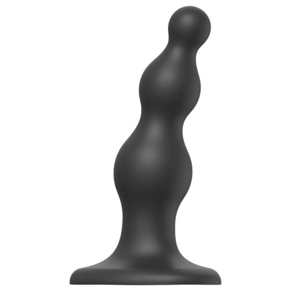 Strap-on-me Beads S - helmiläinen, imukupillinen dildo (musta)