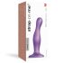 Strap-on-me Curvy M - aaltoileva, imukupilla varustettu dildo (liila)