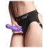 Strap-on-me Curvy M - aaltoileva, imukupilla varustettu dildo (liila)