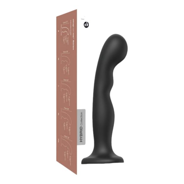 Strap-on-me P&G L - Taipuisa, imukupilla varustettu dildo (musta)