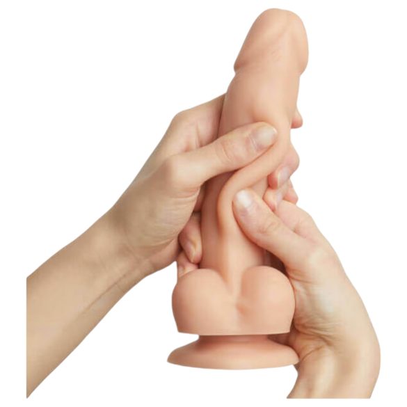 Strap-on-me S - kaksikerroksinen, imukupillinen dildo (nude)