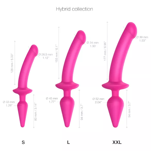 Strap-on-me Switch Semi-Realistic L - 2-in-1 silikonidildo (pinkki)