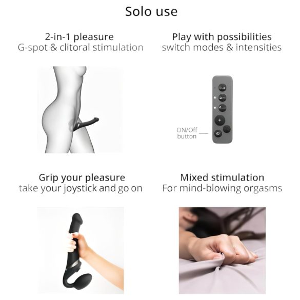 Strap-on-me S - kiinnitettävä, ilmalla aaltoileva vibraattori - (sininen)