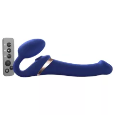 Strap-on-me M - strap-on vibraattori - ilmapulssit - sininen