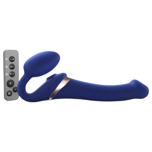 Strap-on-me M - Kiinnitettävä, ilmavirtausvibraattori (sininen)