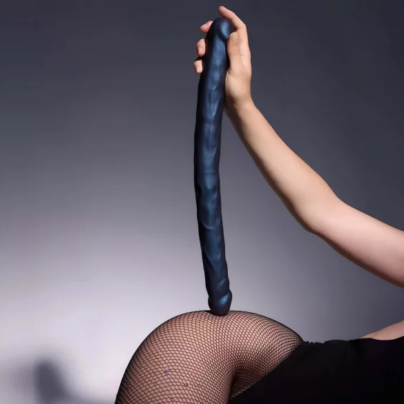 Strap-on-me - tupladildo - metalli sininen
