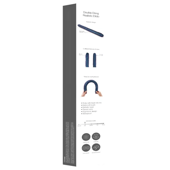 Strap-on-me - tupladildo - metalli sininen