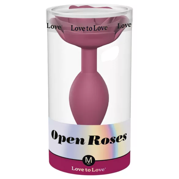 Love to Love Open Roses M - silikoninen anustappi (punainen)