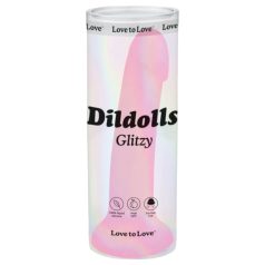   Dildolls Glitzy - imukupeilla varustettu silikonidildo (pinkki)