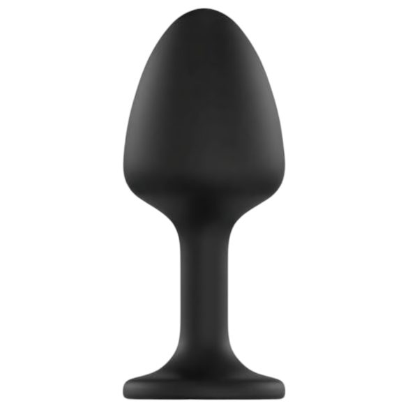 Dorcel Geisha Timanttipistoke XL - musta anaalitappi valkoisella kivellä